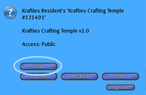 Krafties Crafting Temple Menu